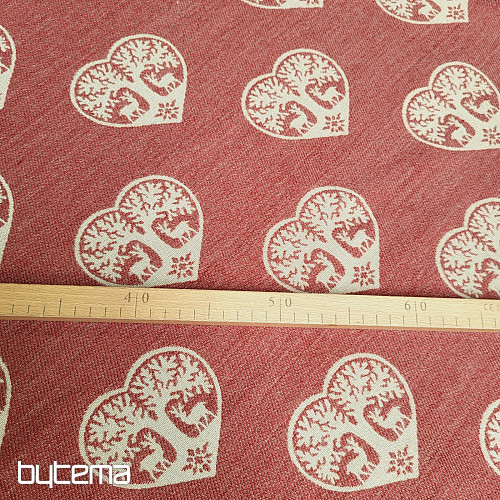 Lujosa tela decorativa CORAZÓN CON CIERVO