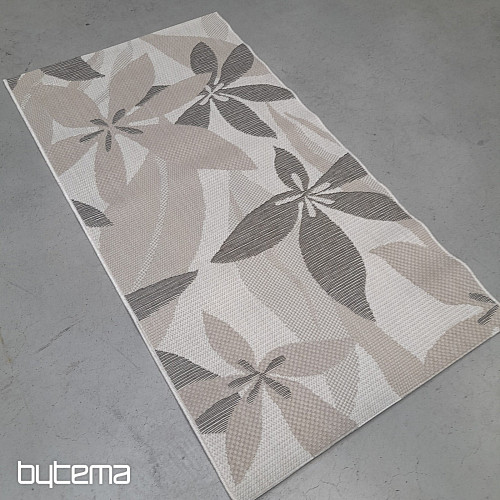 Alfombra de exterior con diseño floral de palmeras