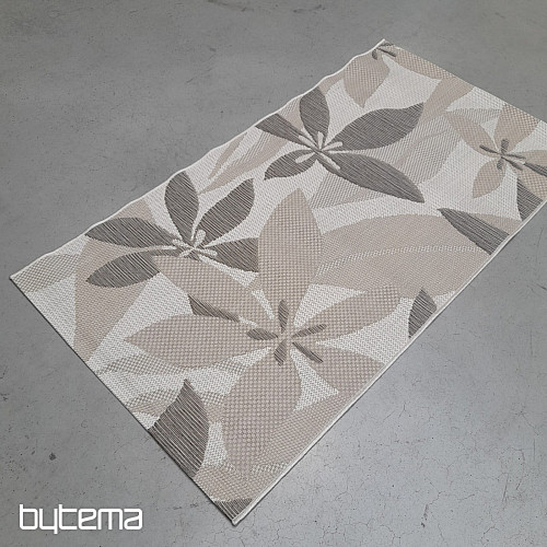 Alfombra de exterior con diseño floral de palmeras