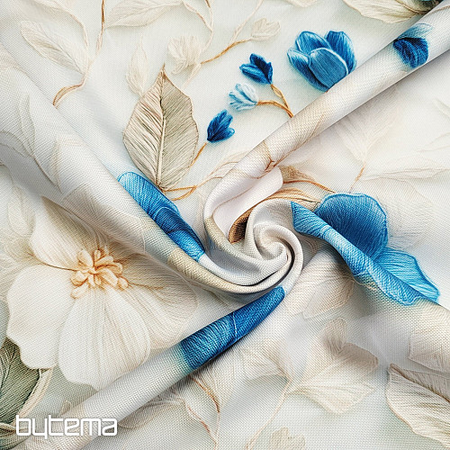 Tela decorativa GARDEN azul y blanco