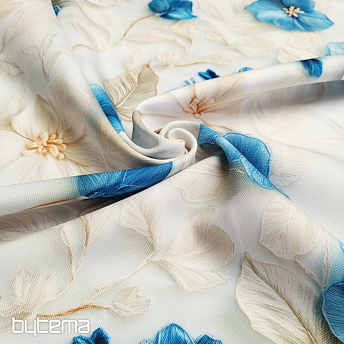 Tela decorativa GARDEN azul y blanco