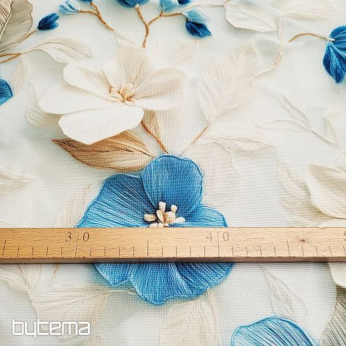 Tela decorativa GARDEN azul y blanco