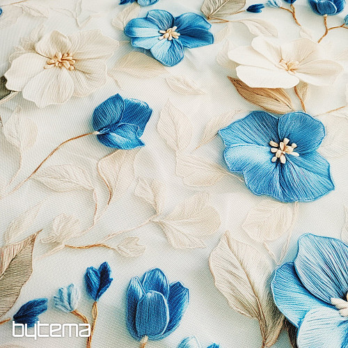 Tela decorativa GARDEN azul y blanco
