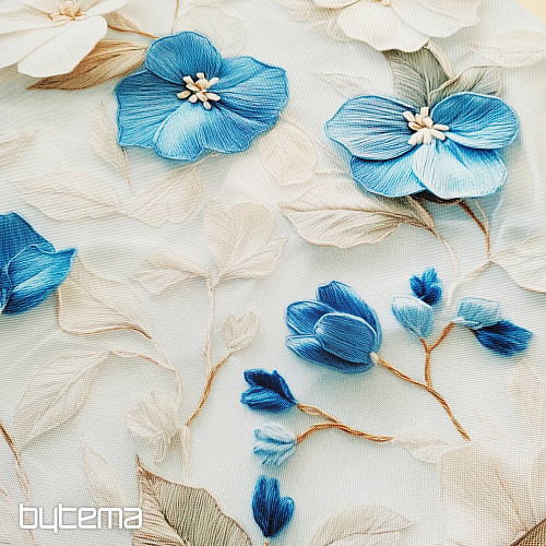 Tela decorativa GARDEN azul y blanco