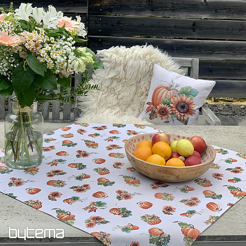 Mantel y bufanda de gobelino RECOGIDA DE CALABAZA