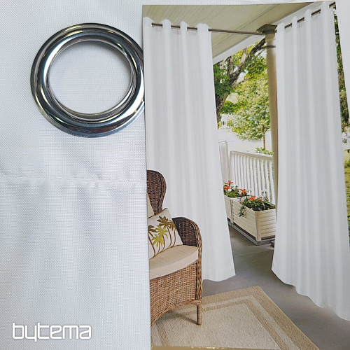 Cortina decorativa exterior GAIA BLANCA anillas