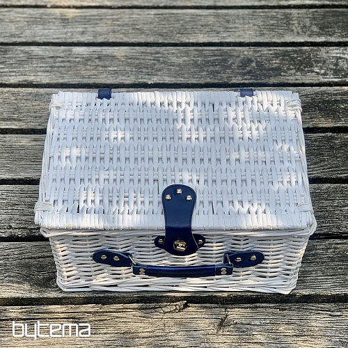 Cesta de picnic GARDEN blanca para 2 personas
