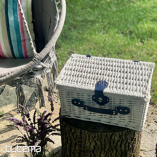 Cesta de picnic GARDEN blanca para 4 personas