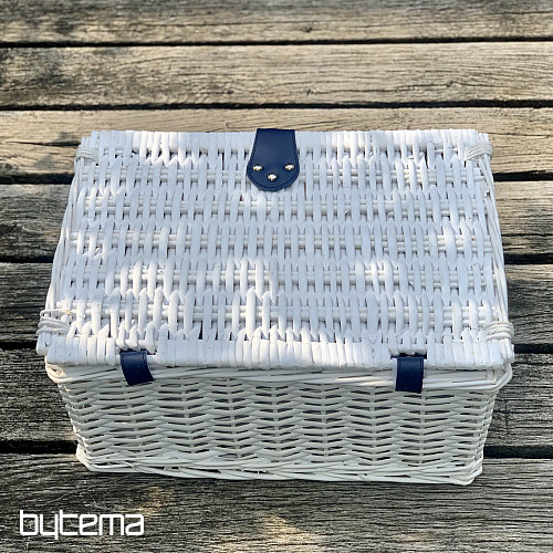 Cesta de picnic GARDEN blanca para 4 personas