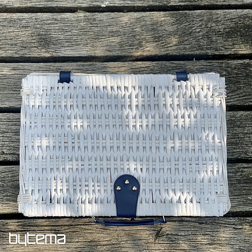 Cesta de picnic GARDEN blanca para 4 personas