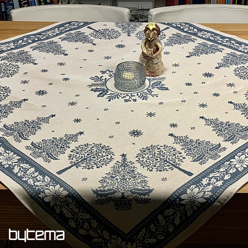 Mantel y bufanda tapiz FOLK CHRISTMAS azul