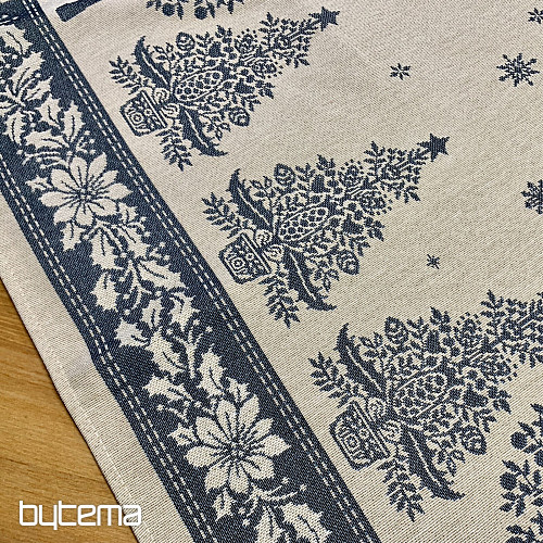 Mantel y bufanda tapiz FOLK CHRISTMAS azul
