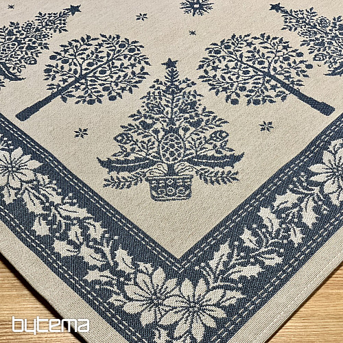 Mantel y bufanda tapiz FOLK CHRISTMAS azul