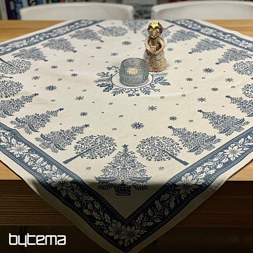 Mantel y bufanda tapiz FOLK CHRISTMAS azul