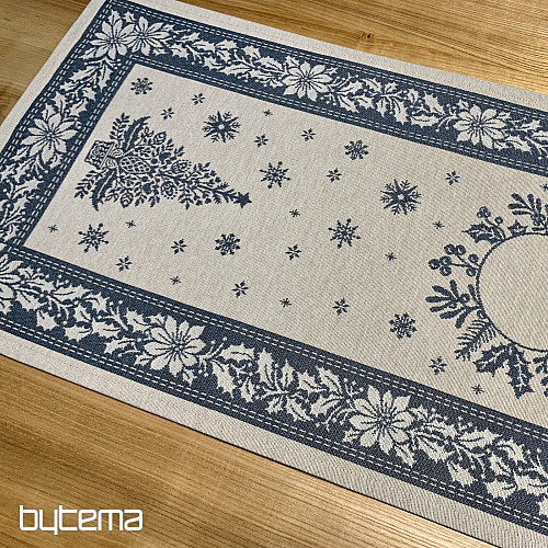 Mantel y bufanda tapiz FOLK CHRISTMAS azul