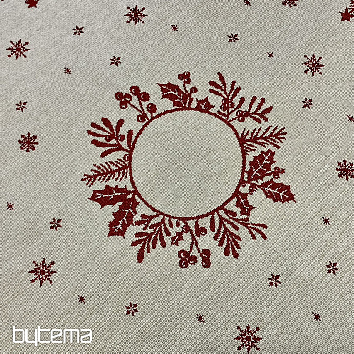 Mantel y pañuelo tapiz FOLK CHRISTMAS rojo