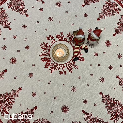Mantel y pañuelo tapiz FOLK CHRISTMAS rojo