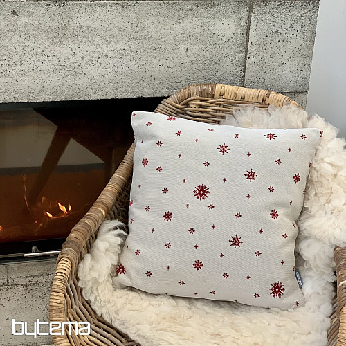 Funda de tapiz navideña Copos finos ROJO