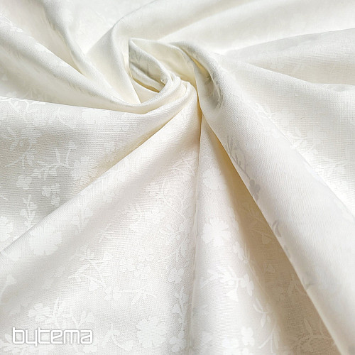 Tela decorativa de algodón MARGELIE flor CREMA