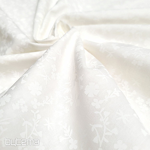 Tela decorativa de algodón MARGELIE flor CREMA