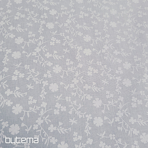 Tela decorativa de algodón MARGELIE flor GRIS
