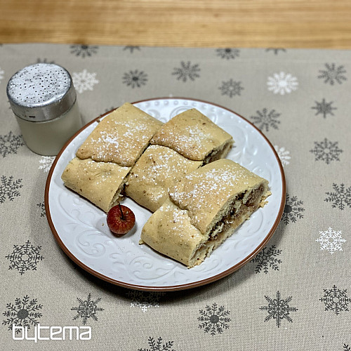 Mantel y bufanda navideños COPOS GRIS BLANCO