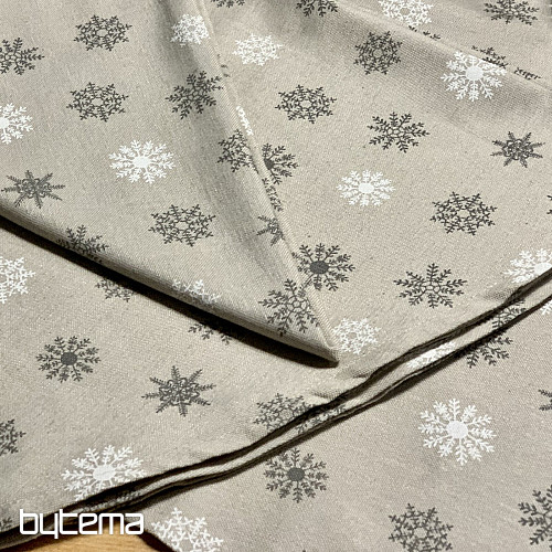 Mantel y bufanda navideños COPOS GRIS BLANCO