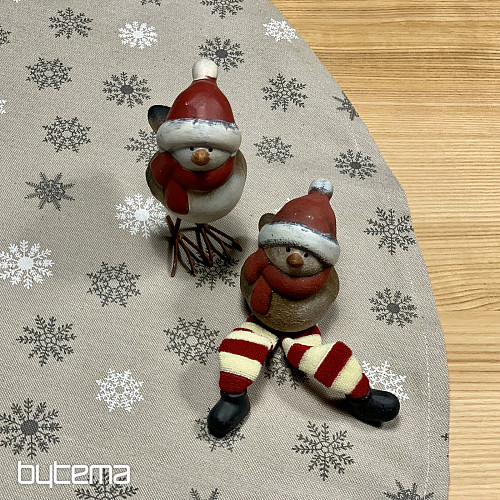 Mantel y bufanda navideños COPOS GRIS BLANCO