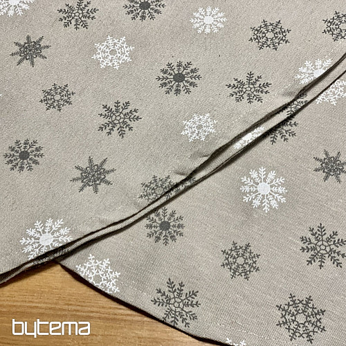 Mantel y bufanda navideños COPOS GRIS BLANCO