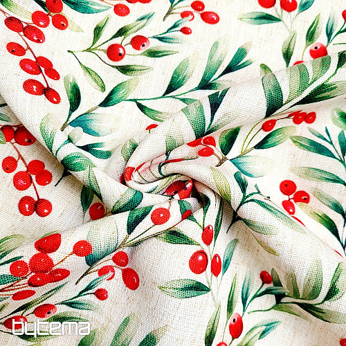 Tela decorativa BAYAS DE NAVIDAD