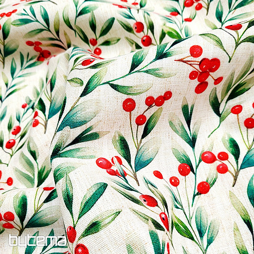 Tela decorativa BAYAS DE NAVIDAD