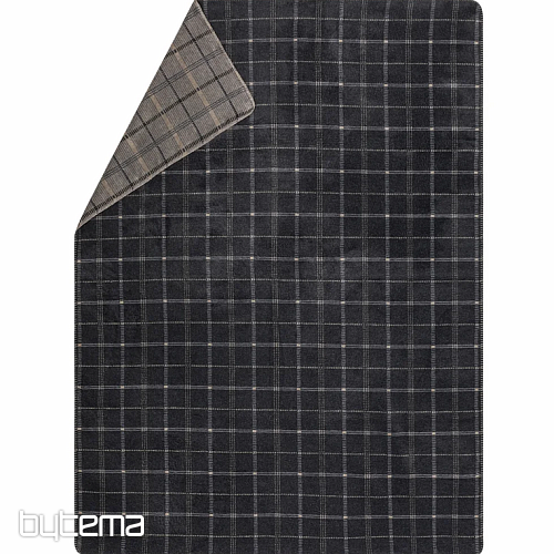 Manta DF SAVONA CUADROS GRIS OSCURO
