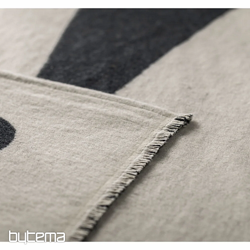 Manta DF LUCA HOJAS GRANDES BEIGE