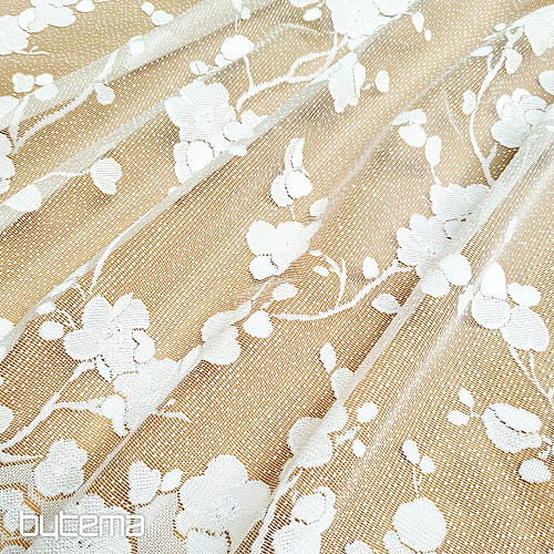 Cortina Jacquard GITA FLORES BLANCAS