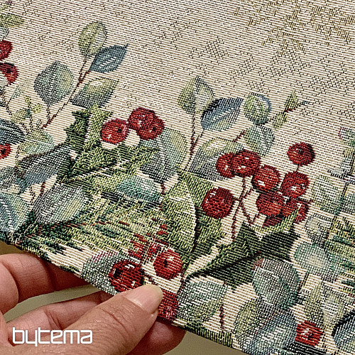 Mantel redondo de tapiz navideño con rosas de Navidad