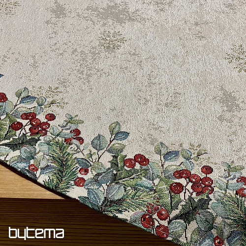 Mantel redondo de tapiz navideño con rosas de Navidad