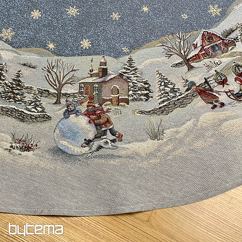 Mantel redondo navideño de tapiz ALEGRÍA DE LA NAVIDAD