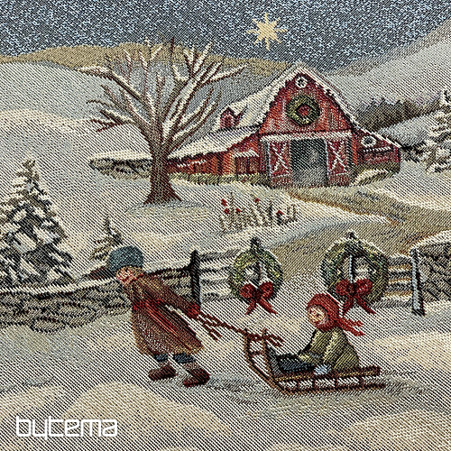 Mantel redondo navideño de tapiz ALEGRÍA DE LA NAVIDAD