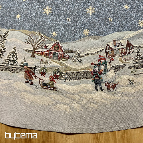 Mantel redondo navideño de tapiz ALEGRÍA DE LA NAVIDAD