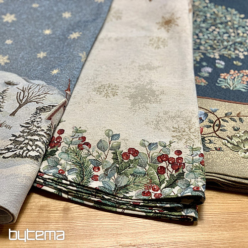 Mantel redondo navideño de tapiz ALEGRÍA DE LA NAVIDAD