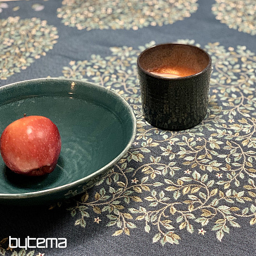 Mantel redondo de tapiz ÁRBOL DE LA FELICIDAD azul