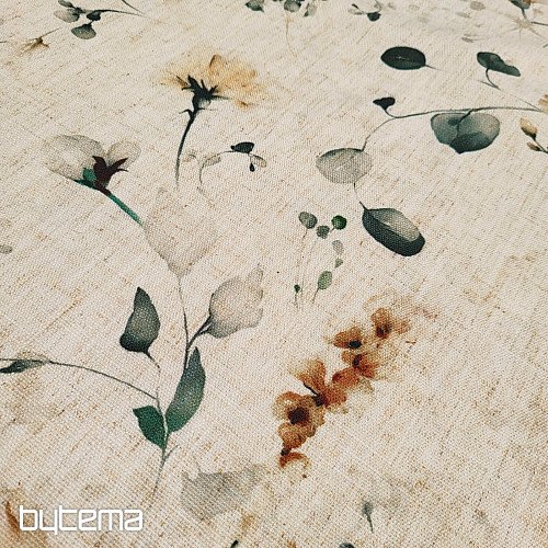 Tela decorativa FLORES TARDÍAS ocre