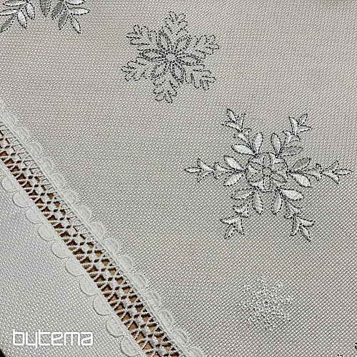 Mantel navideño bordado COPOS DE PLATA