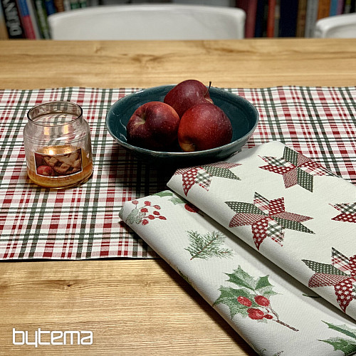 Mantel y bufanda navideños a cuadros escoceses Shelley