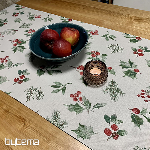 Mantel y bufanda navideños VERDE ACEBO