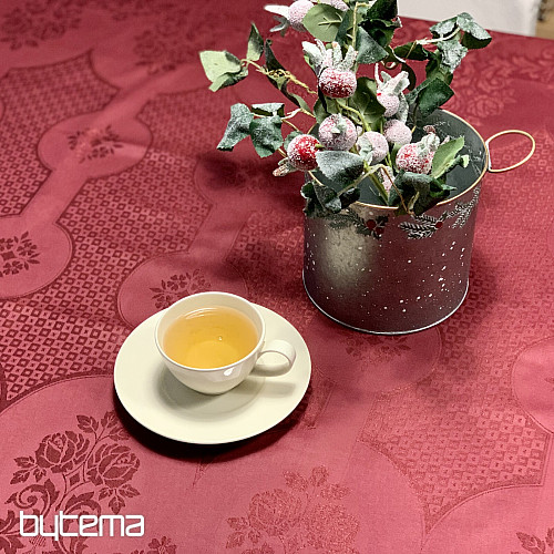 Mantel damasco burdeos 120x140