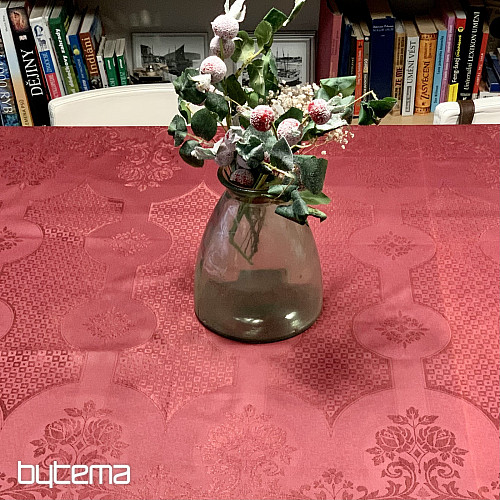 Mantel damasco burdeos 120x140