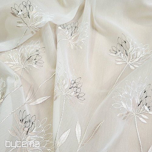 Cortina de lujo GERSTER 11868 bordado beige