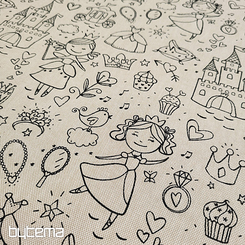 PRINCESA pintando tela sobre fondo liso