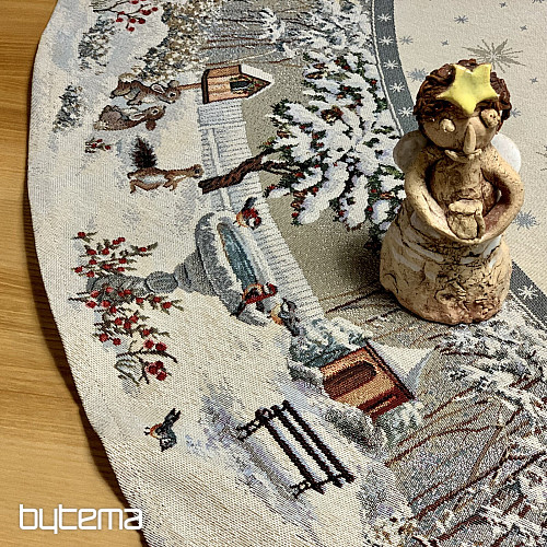 Mantel tapiz navideño redondo NOCHE INVIERNO